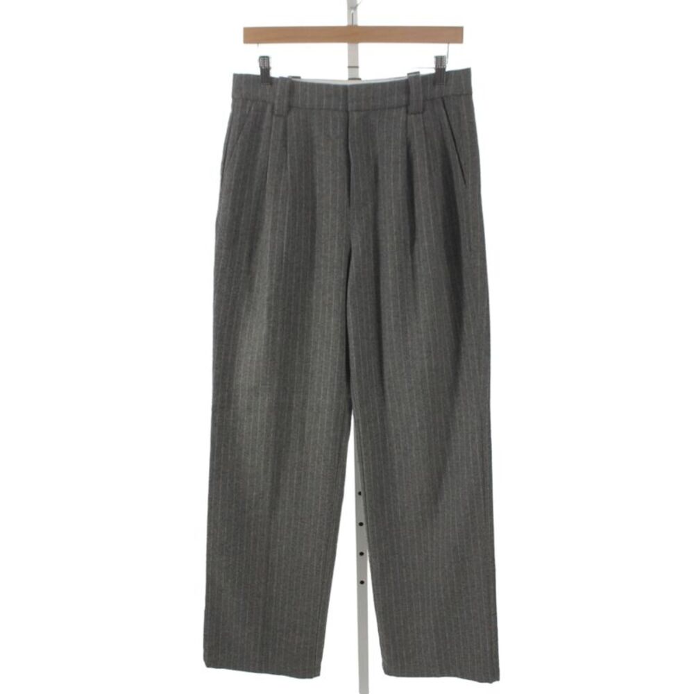 Sophie Rue Women Dress Pants Gray Striped Wool Blend Button Size M